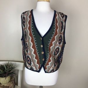 Christopher & Banks VTG Aztec Southwest Vest